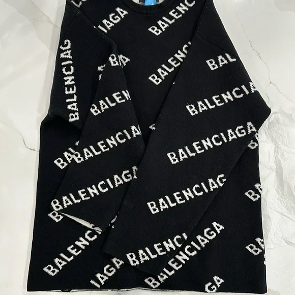Balenciaga All Over Logo Sweater